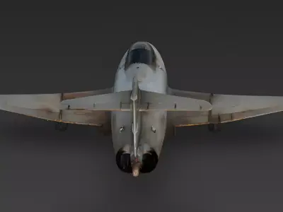 Realistic Abandoned Cold War Jet Fighter 3D Model Low-poly 3D model