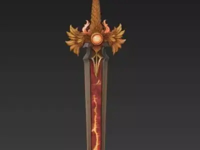 Phoenix Rising Magma Blade 3D Model Low-poly 3D model