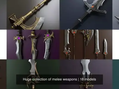 Huge collection of melee weapons 3D Model Pack
