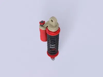 Motorcycle Shock Absorber Low-poly 3D model