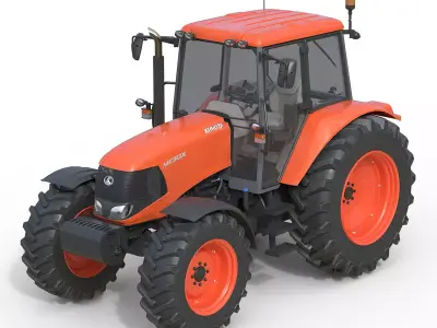 Kubota M130X1 Utility Tractor Low-poly 3D model
