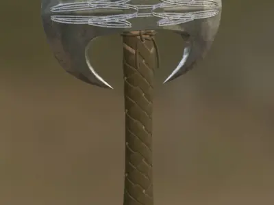 Battle Axe 3D model 6