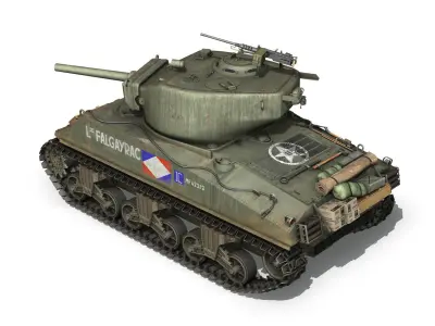 M4A3E2 - Sherman Jumbo - Lt Falgayrac 3D model