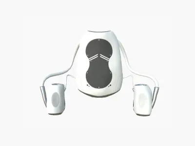 Jetpack I01 White Blue - SciFi Character Design Low-poly 3D model