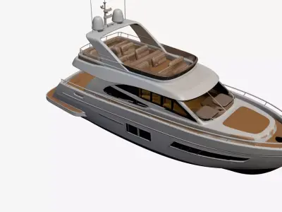 Super Luxury Yacht 3D Model Realistic Modern Mega Yacht 08 3D model