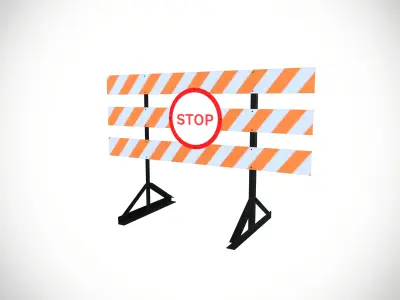 Road Barrier Low-poly 3D model purchase