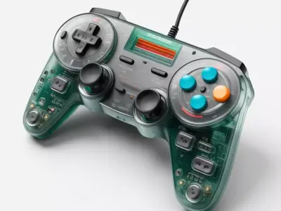SciFi Translucent Wired Game Controller 3D model