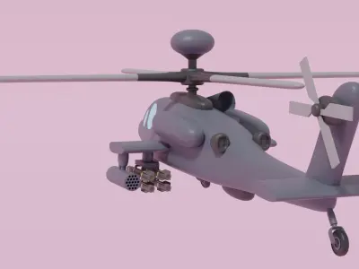 Boeing AH-64 Apache Helicopter 3D model purchase