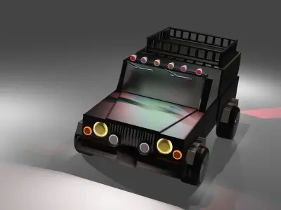 cartoon jeep  3D model