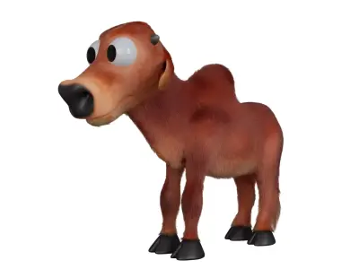 Calf a young brown cattle  3D model