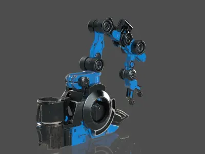Industrial Robot Arms Pack Of 4  -Textured 3D model