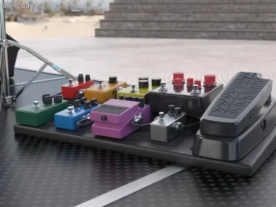 Custom Guitar Effects Pedal Board 3D model
