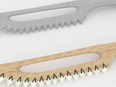 combat knife made from the teeth of sharks Low-poly 3D model