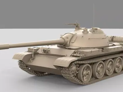 T 72M1 Tank Low-poly 3D model