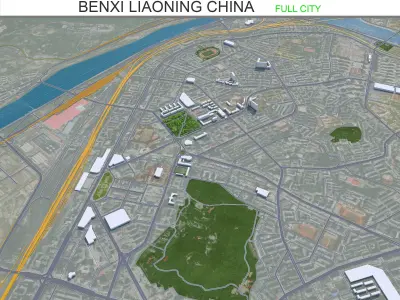 Benxi Liaoning China 30km Free low-poly 3D model