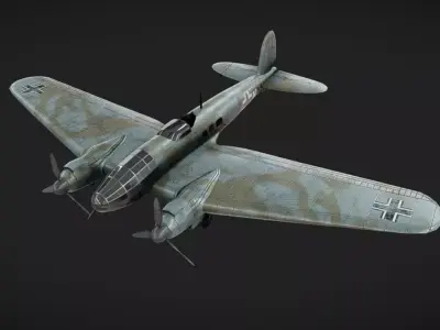 Heinkel He-111 Low-poly 3D model