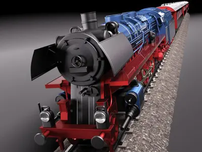 Steam Train Express F-series BR 03 10 1950 3D Model 3D model