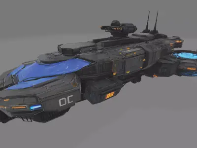 Sci-Fi Tactical Command Hovercraft High Poly 3D model