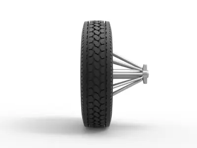 Front custom Slab wheel of semi truck Scale 1 to 25 3D print model