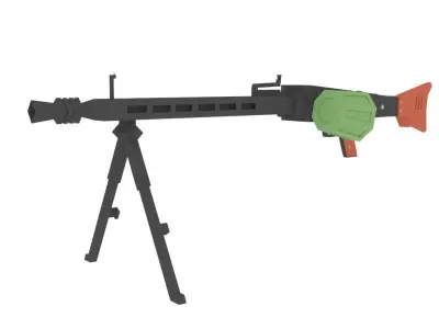 MG42 low poly Free low-poly 3D model