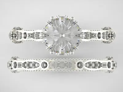 STL 3DM bride wedding ring model wr0006 3D print model