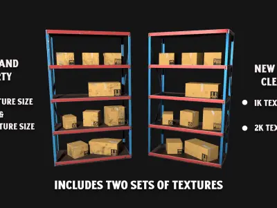Warehouse Shelf Free low-poly 3D model