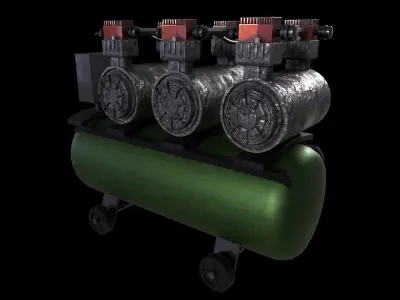 Compressor Machine High Poly 3D Model Low-poly 3D model