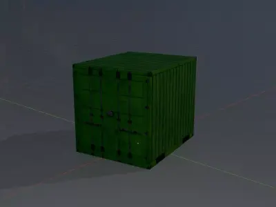 ISO-Container Yellow-Green 10ft Low-poly 3D model