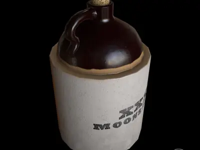 Moonshine Jug Low-poly 3D model