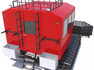 Snowcat PistenBully 600 with passengers cab 3D model