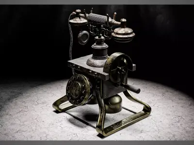 Ornate Vintage Telephone - Photoreal High Poly 3D Model 3D model