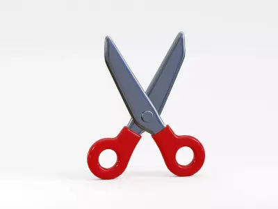Cartoon Scissors Low-poly 3D model
