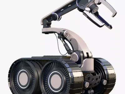 Tracked Mobile Platform with Robot Arm Gripper M1 3D model
