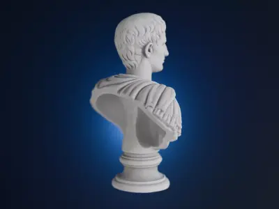 Augustus Bust 3 Versions Low-poly 3D model