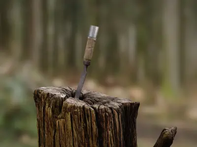 Old chisel Low-poly 3D model