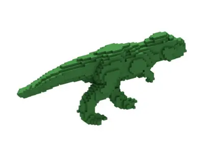 Voxel T-rex dinosaur 3D model