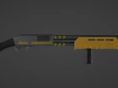 Short Tactical Shotgun Low-poly 3D model