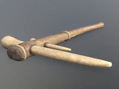 Pickaxe - Bone Low-poly 3D model