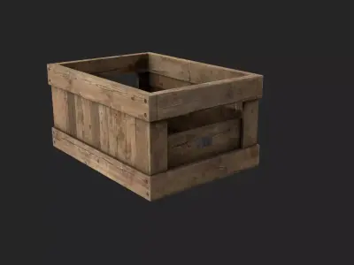Wood box Low-poly 3D model purchase