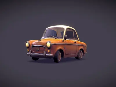 Pony cartoon car Free 3D model