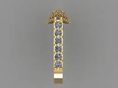 Poat Of Genie Daimond Ring With Antique Plain Work Ring 3d Model 3D print model