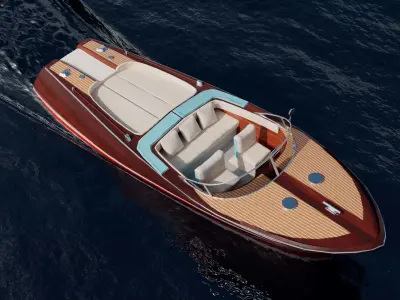 Riva Aquarama Lamborghini model Low-poly 3D model