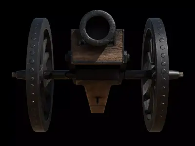 Historical Cannon  Game-Ready PBR 3D Model Low-poly 3D model