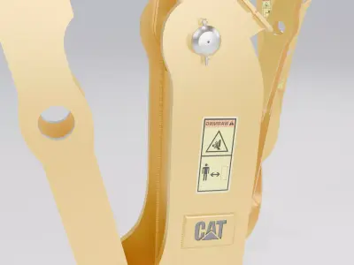 CAT excavator Stiff Link Thumb 3 - 4 and 5 tooth 3D model Low-poly 3D model