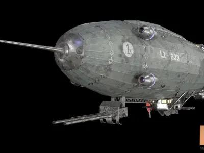 Dystopia Airship Low-poly 3D model