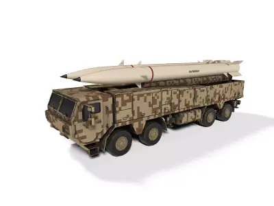 zolfaghar missile launcher lowpoly Low-poly 3D model