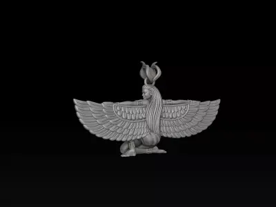 Isis Egyptian Goddess Pendant v7 3D print model