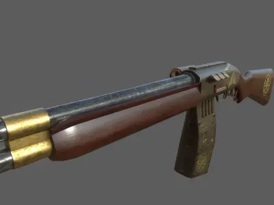 Steampunk Shotgun 3D model