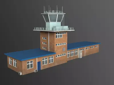 Jandakot Airport Tower Low-poly 3D model