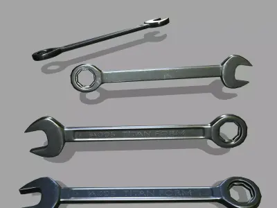 wrench Low-poly 3D model 9